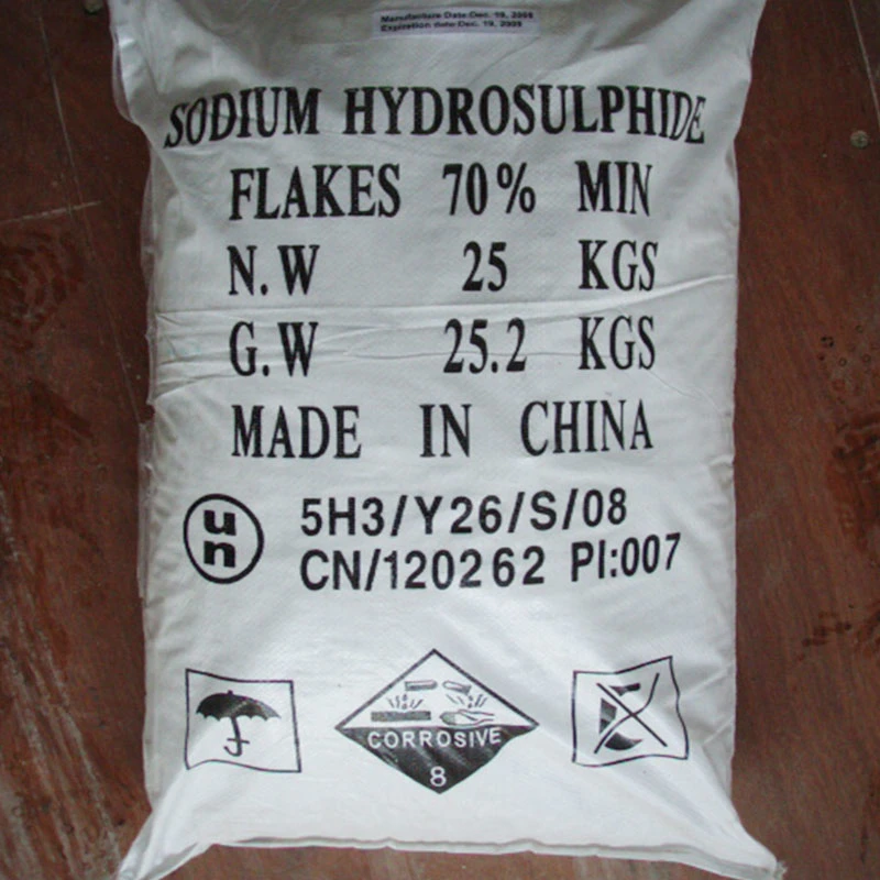Sodium Hydrosulfide (NaHS) 70% Min Solid Flakes Pachaging